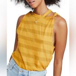 We the Free - Free People Twist Tie Mandarin Striped Muscle Tank Top